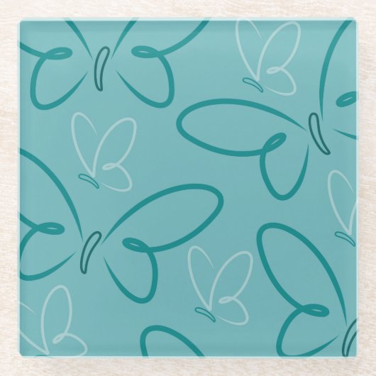 Schmetterlingsmuster Glasuntersetzer (Vorderseite)