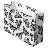 Schmetterlingsmuster Große Geschenktüte (Vorderseite Schrägansicht)