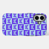 Schmetterlingsmuster in blau und Lila Case-Mate iPhone Hülle (Rückseite (Horizontal))