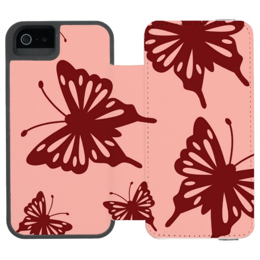 Schmetterlingsmuster Incipio iPhone Geldbeutel-Hülle (Folio Geöffnet)