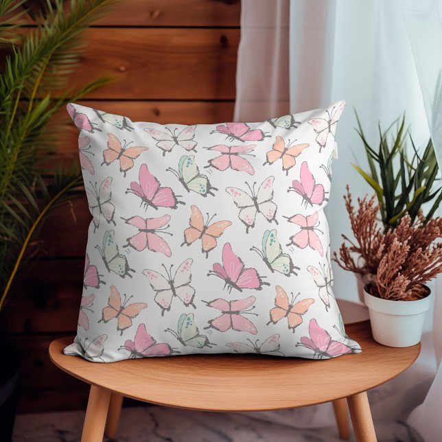 Schmetterlingsmuster Kissen (throw pillow with butterfly pattern)