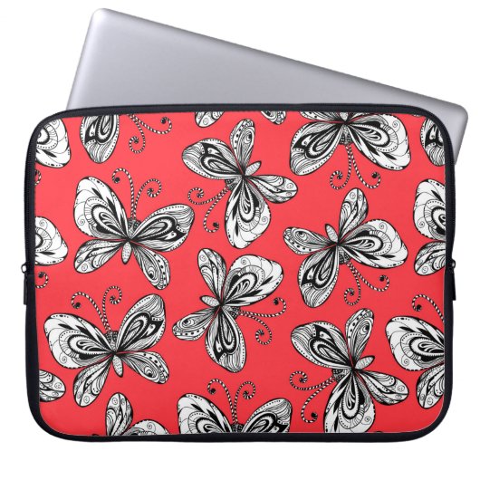 Schmetterlingsmuster Laptopschutzhülle (Vorderseite)