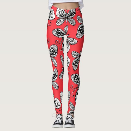 Schmetterlingsmuster Leggings (Vorderseite)