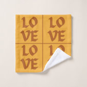 Schmetterlingsmuster-Liebe | Blau und Orangen Grad Badhandtuch Set (Waschlappen)