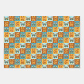 Schmetterlingsmuster-Liebe | Blau und Orangen Grad Geschenkpapier Set (Vorderseite 2)