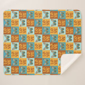 Schmetterlingsmuster-Liebe | Blau und Orangen Grad Sherpadecke (Vorderseite (Horizontal))