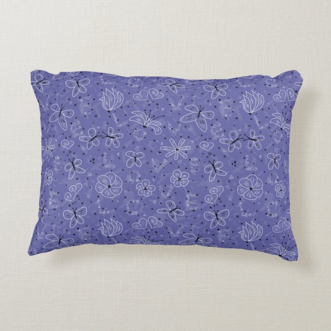 Schmetterlingsmuster LIEBE - nahtlos. Dekokissen (Rückseite)