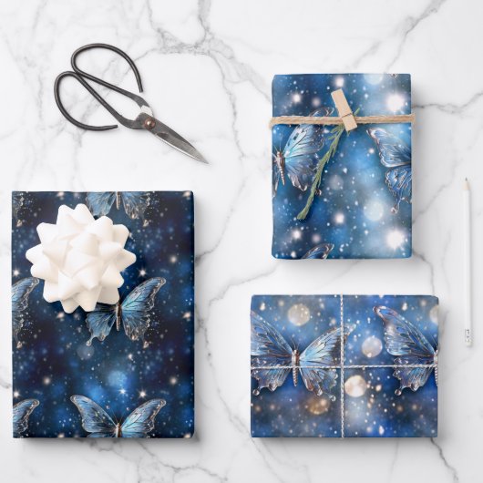 Schmetterlingsmuster magisch verzaubert nahtlos ch geschenkpapier set (Vorderseite)