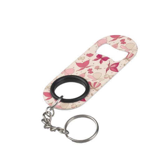 Schmetterlingsmuster Mini Flaschenöffner (Rückseite Schrägansicht)