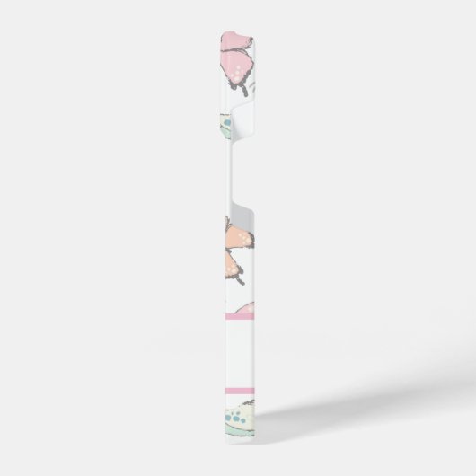 Schmetterlingsmuster mit Namen iPhone Hülle (Linke Seite)