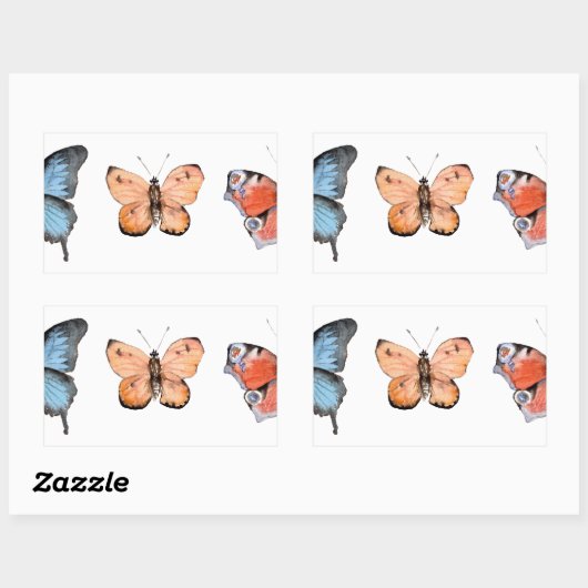 Schmetterlingsmuster Rechteckiger Aufkleber (Blatt)