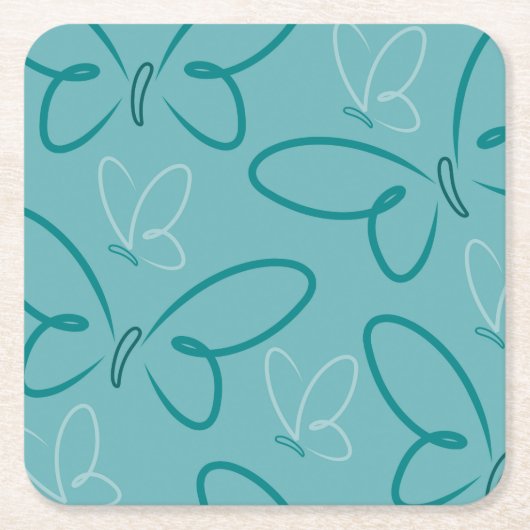 Schmetterlingsmuster Rechteckiger Pappuntersetzer (Vorderseite)
