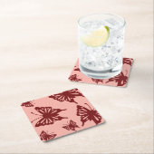 Schmetterlingsmuster Rechteckiger Pappuntersetzer (Vor Ort)