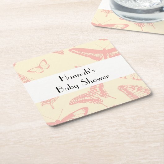 Schmetterlingsmuster, rosa Schmetterlinge, Babydus Rechteckiger Pappuntersetzer (angewinkelt)