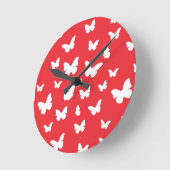 Schmetterlingsmuster Runde Wanduhr (Winkel)