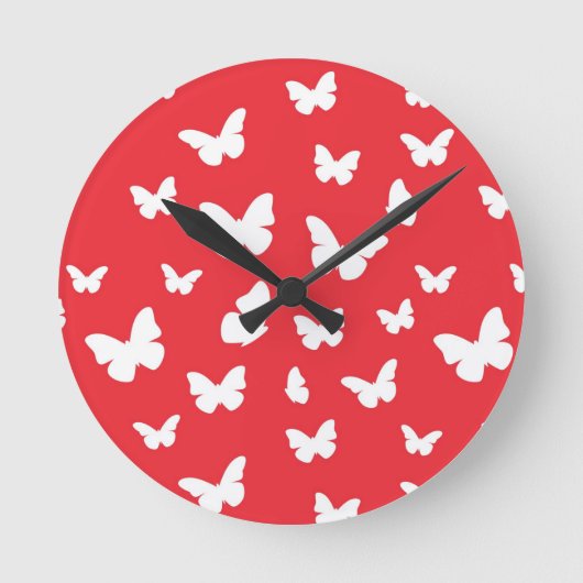 Schmetterlingsmuster Runde Wanduhr (Vorderseite)