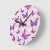 Schmetterlingsmuster Runde Wanduhr (Winkel)