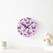 Schmetterlingsmuster Runde Wanduhr (Zuhause)
