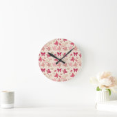 Schmetterlingsmuster Runde Wanduhr (Zuhause)