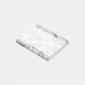 Schmetterlingsmuster, Schmetterlingsmuster, grau Post-it Klebezettel (angewinkelt)