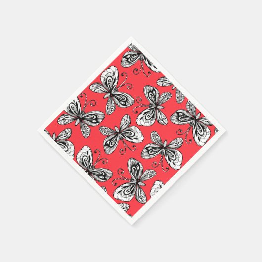 Schmetterlingsmuster Serviette (Ecke)