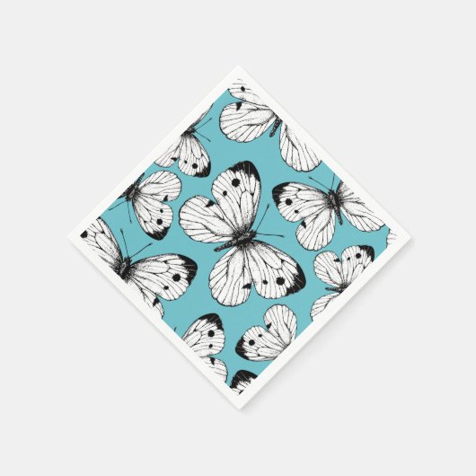 Schmetterlingsmuster Serviette (Ecke)