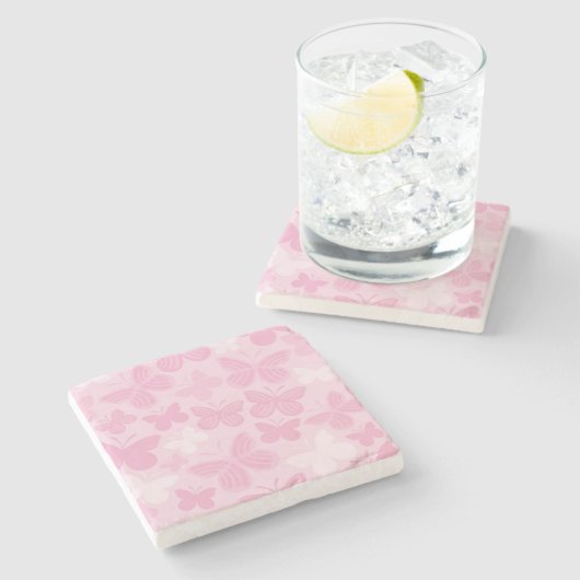 Schmetterlingsmuster Steinuntersetzer (Seitenansicht)