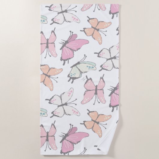Schmetterlingsmuster Strandtuch (Vorderseite)