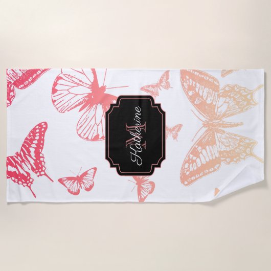 Schmetterlingsmuster Strandtuch (Vorderseite)