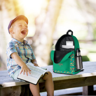 Schmetterlingsmuster Türkis Lila Grün Name Bedruckter Rucksack