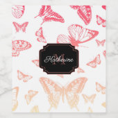 Schmetterlingsmuster Weinetikett (Einzelnes Label)