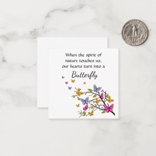Schmetterlingsnotecard Mitteilungskarte (Vorderseite/Rückseite Beispiel)