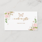 Schmetterlingsnotiz in Gold auf der Karte für Gesc (Vorderseite)