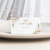 Schmetterlingsnotiz in Gold auf der Karte für Gesc