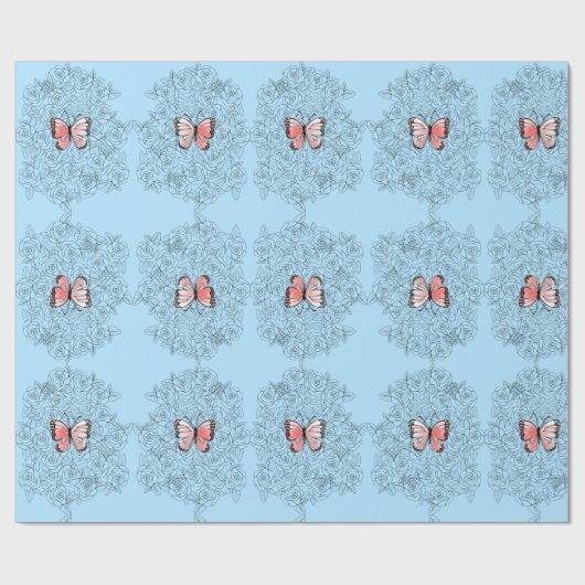 Schmetterlingspapier Geschenkpapier (Flach)