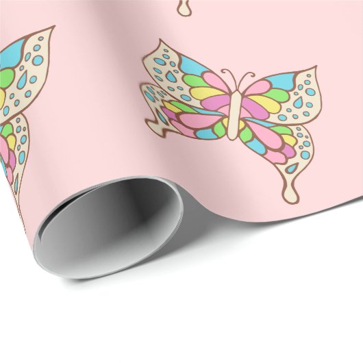 Schmetterlingspapier Geschenkpapier (Rolleneckpunkt)
