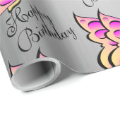 Schmetterlingspapier Geschenkpapier (Rolleneckpunkt)