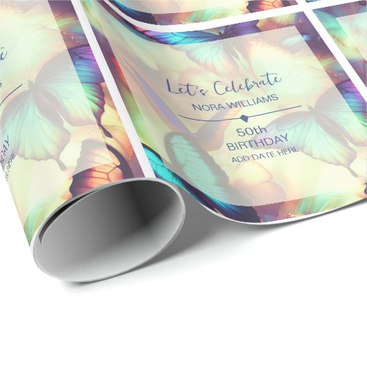 Schmetterlingspapier Geschenkpapier (Rolleneckpunkt)