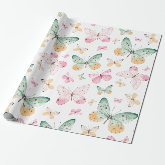 Schmetterlingspapier Geschenkpapier (Ungerollt)