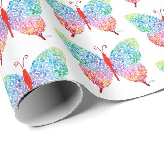 Schmetterlingspapier Geschenkpapier (Rolleneckpunkt)