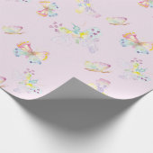 Schmetterlingspapier in rosa geschenkpapier (Ecke)