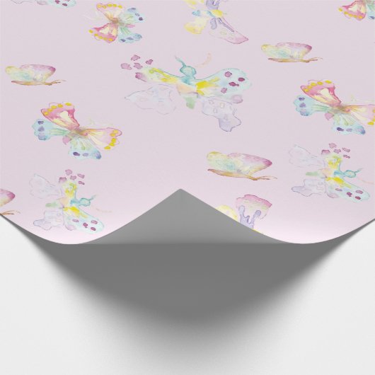 Schmetterlingspapier in rosa geschenkpapier (Ecke)