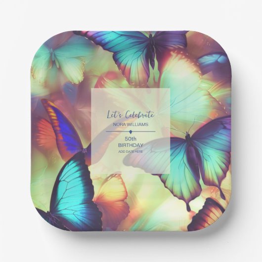 Schmetterlingspapierplatte Pappteller (Vorderseite)