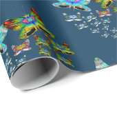 Schmetterlingsparade Jamaca Grüner Flug der Farben Geschenkpapier (Rolleneckpunkt)