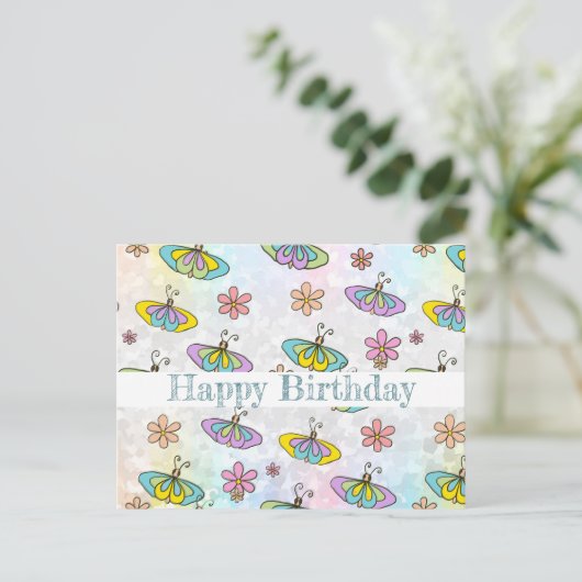 Schmetterlingsparade Postkarte (Stehend Vorderseite)