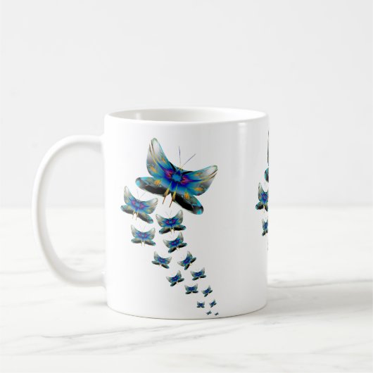 Schmetterlingsparade-Tasse – Lebendiger Flug in Fa Kaffeetasse (Links)