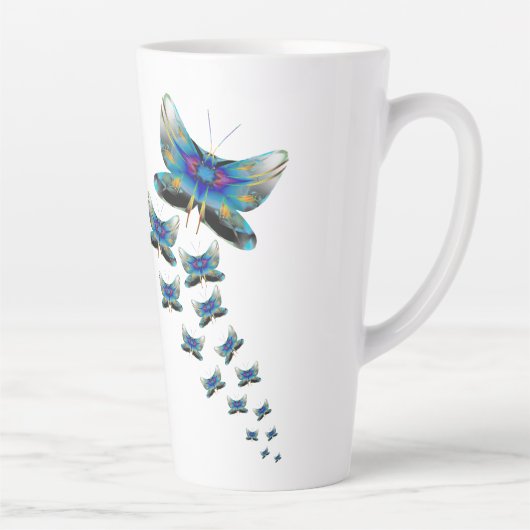 Schmetterlingsparade-Tasse – Lebendiger Flug in Fa Milchtasse (Rechts)