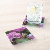 Schmetterlingsparadies Glasuntersetzer (Schrägansicht)