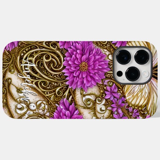 Schmetterlingsplatte mit Personalisiertem Namen Case-Mate iPhone Hülle (Rückseite (Horizontal))