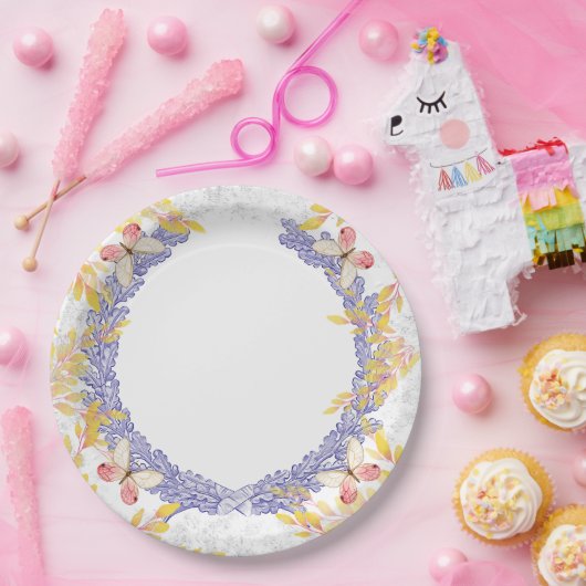 Schmetterlingspopulette Pappteller (Party)